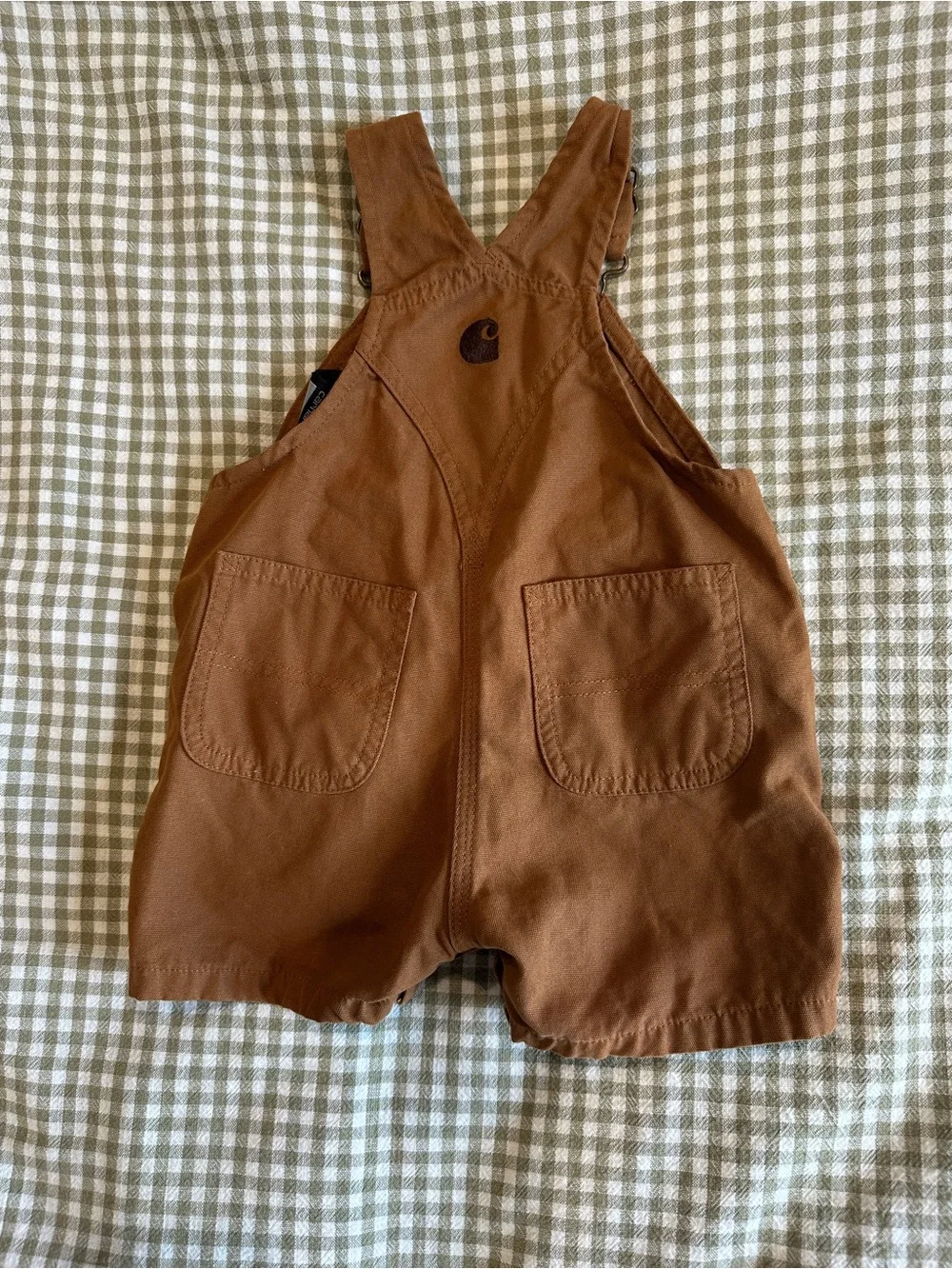 Carhartt Rust Brown Kids Short Overalls with Adjustable Straps